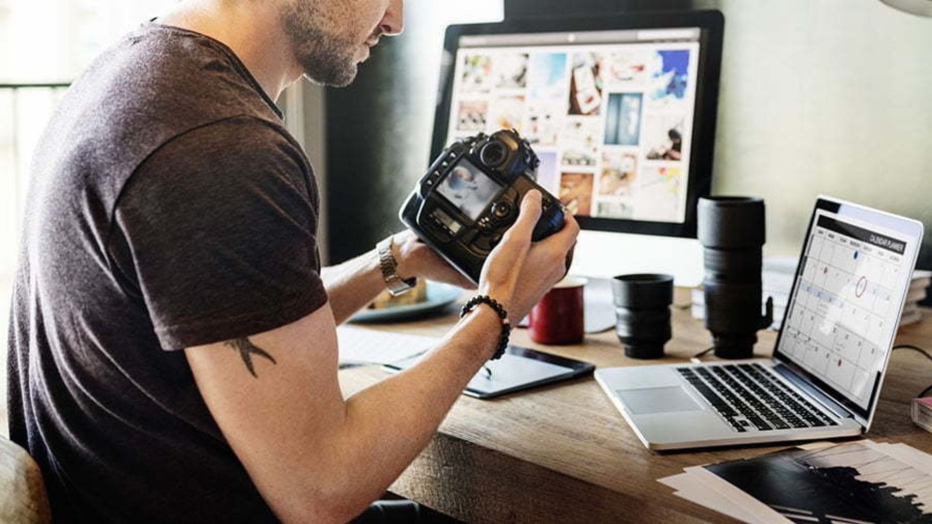 A Man Taking a Photograph of His Products Showing Why is Commercial Photography Important for Your Brand